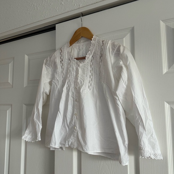 Vintage White Eyelet Blouse - Picture 3 of 3